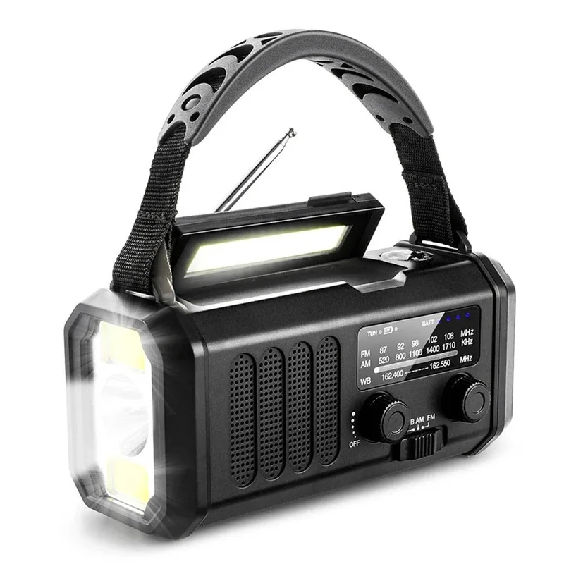 Professionel Nødradio med Sol- og Manuelopladning - Robust og Effektiv