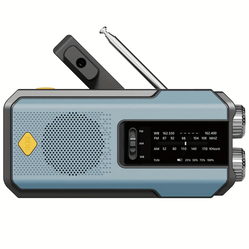 Bærbar Radio med Solpanel og LED-Lommelygte