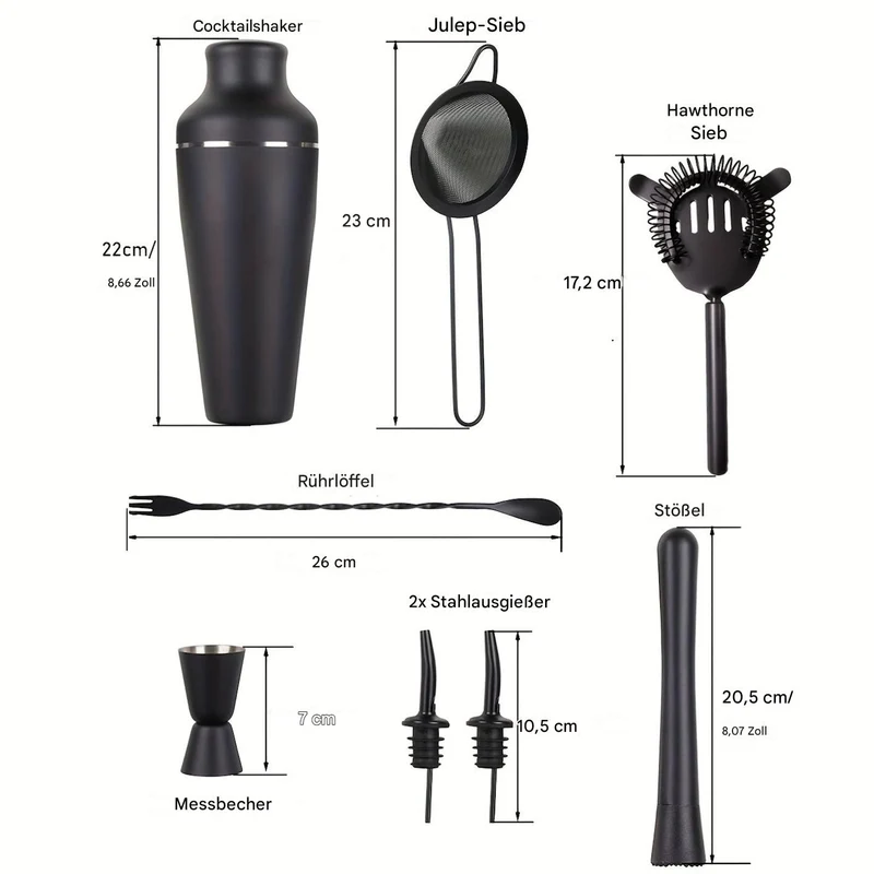 Professionelt Cocktail Sæt - Bartender Pro