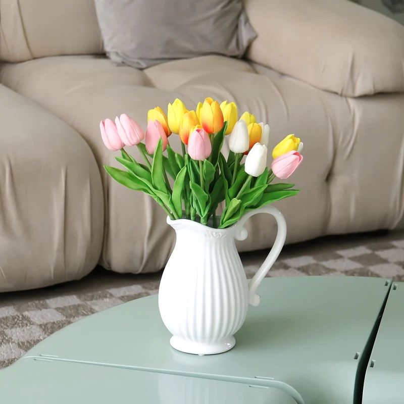 Sæt med 10 Realistiske Tulipaner – Ideelle til Bryllupper og Indretning