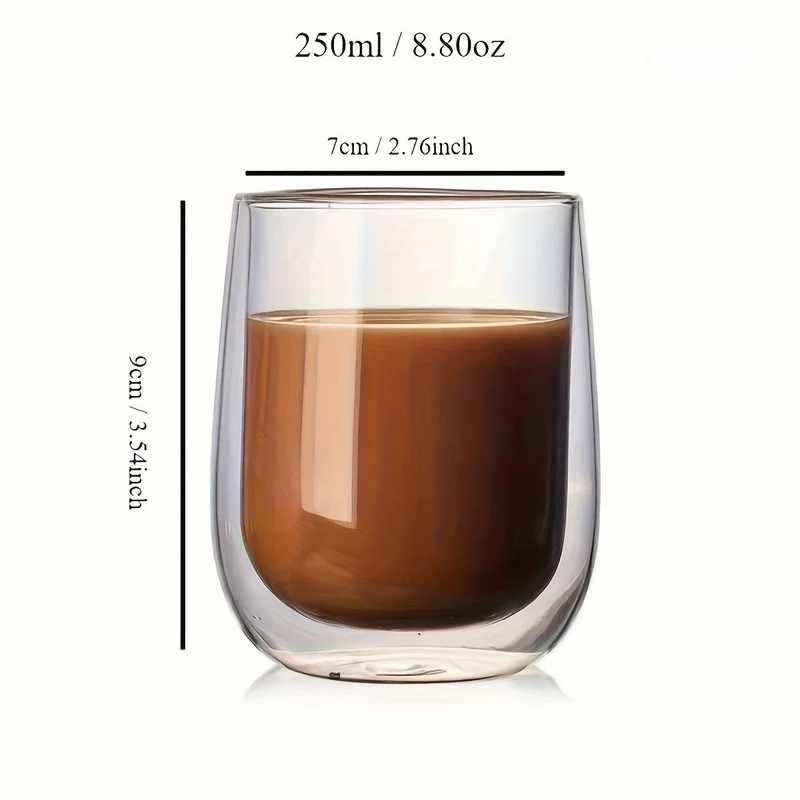 Sæt af 4 Isolerede Glas – 350ml til Varme og Kolde Drikke