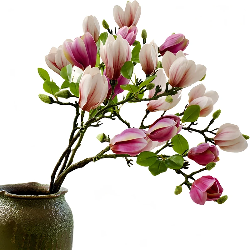 Elegant Magnoliablomster Sæt – Perfekte til Bryllupper og Indretning
