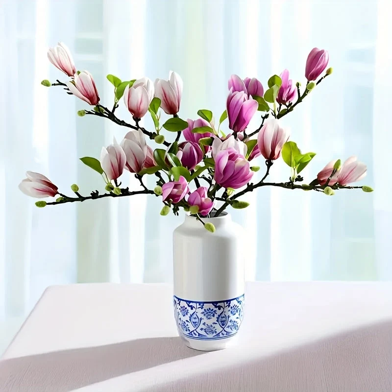 Elegant Magnoliablomster Sæt – Perfekte til Bryllupper og Indretning