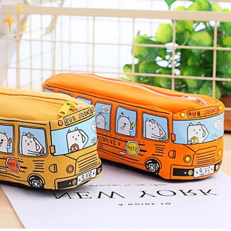 Farverigt Sæt med 4 Opbevaringspunge – BusBuddies
