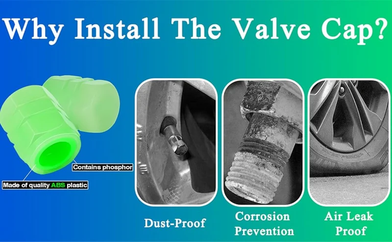 Sæt af 4 Lysende Ventilpropper med Logo – LysaMatic