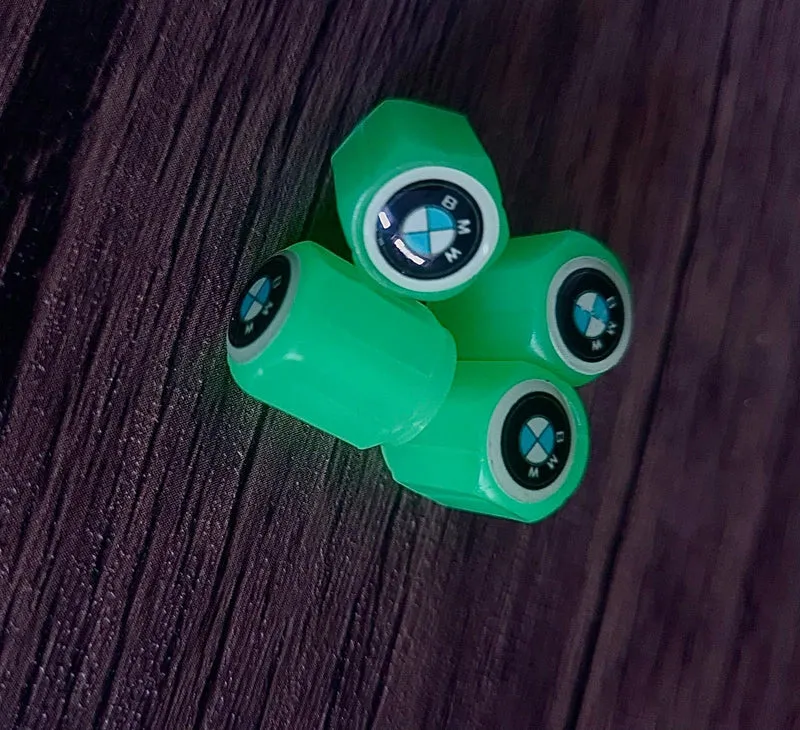 Sæt af 4 Lysende Ventilpropper med Logo – LysaMatic