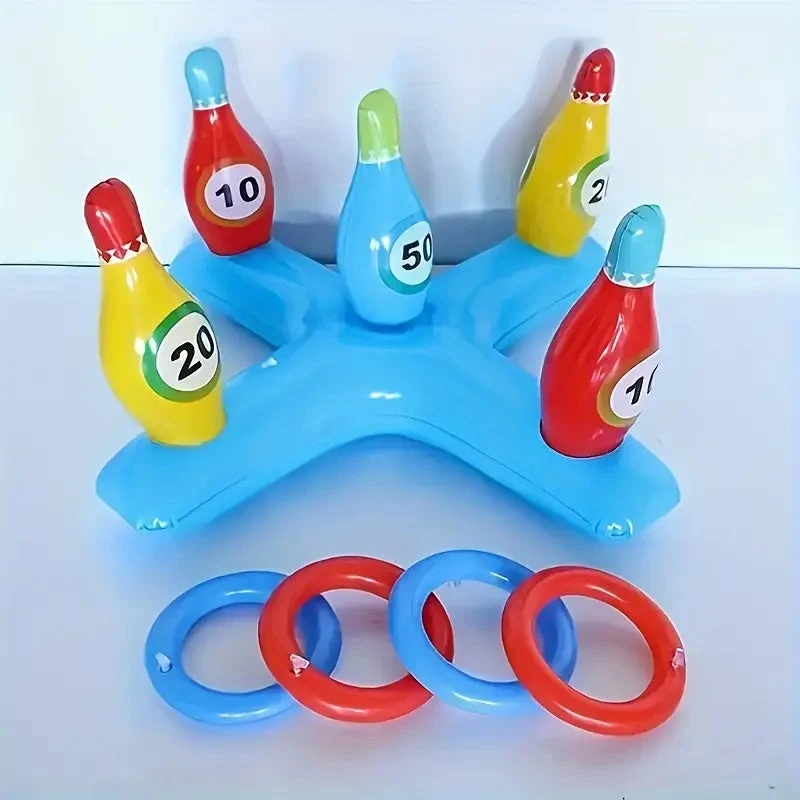 Farverige Oppustelige Bowling Sæt til Vandleg