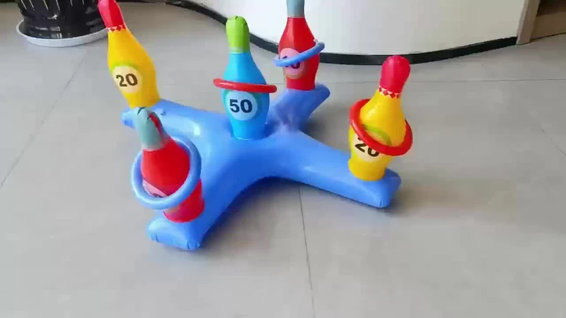 Farverige Oppustelige Bowling Sæt til Vandleg