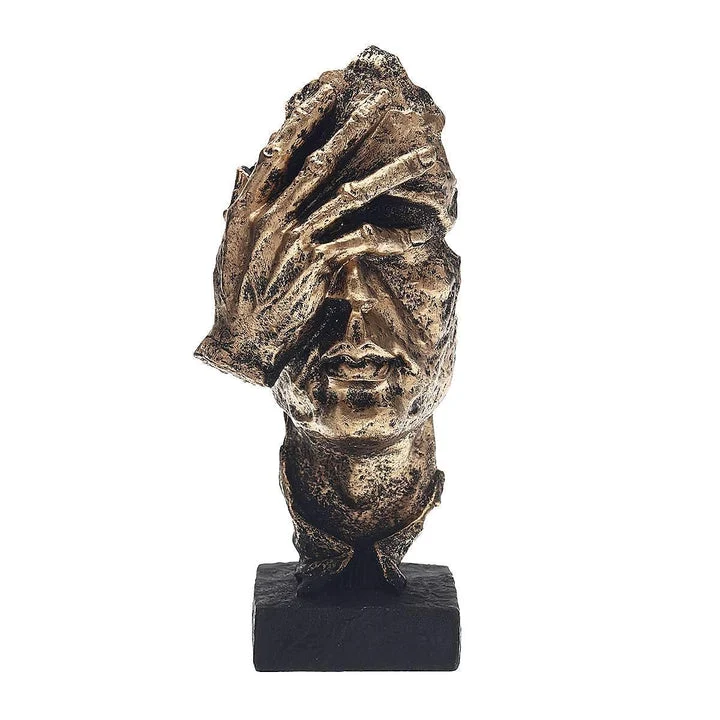 Guldglimt Abstrakt Skulptur – Lysende Elegance