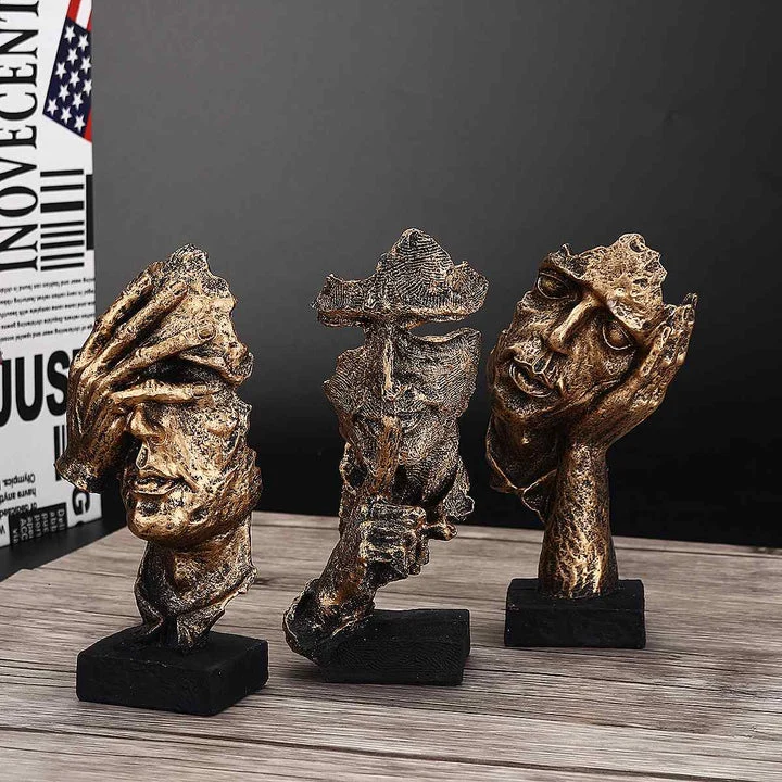 Guldglimt Abstrakt Skulptur – Lysende Elegance