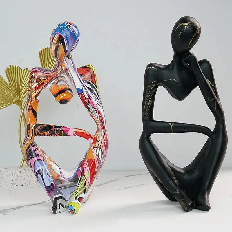 Moderne Abstrakt Tænker Skulptur | Håndlavet Resin Dekoration