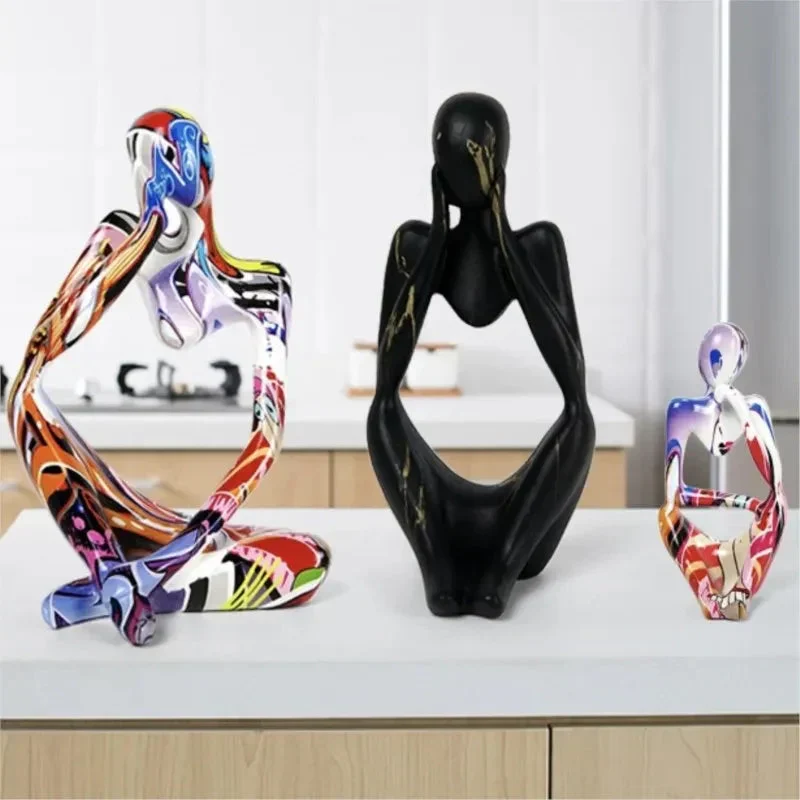 Moderne Abstrakt Tænker Skulptur | Håndlavet Resin Dekoration