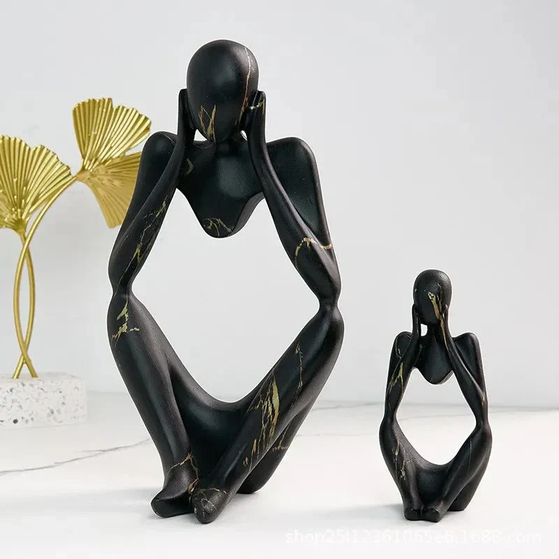 Moderne Abstrakt Tænker Skulptur | Håndlavet Resin Dekoration