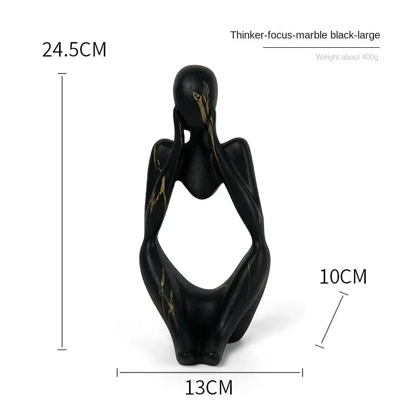Moderne Abstrakt Tænker Skulptur | Håndlavet Resin Dekoration