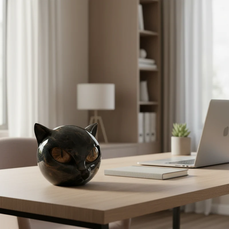 Kattens Elegante Skulptur – En Mystisk Dekorativ Figur