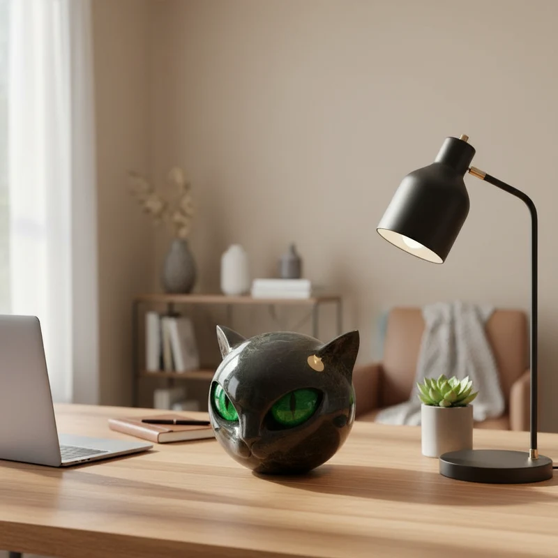 Kattens Elegante Skulptur – En Mystisk Dekorativ Figur