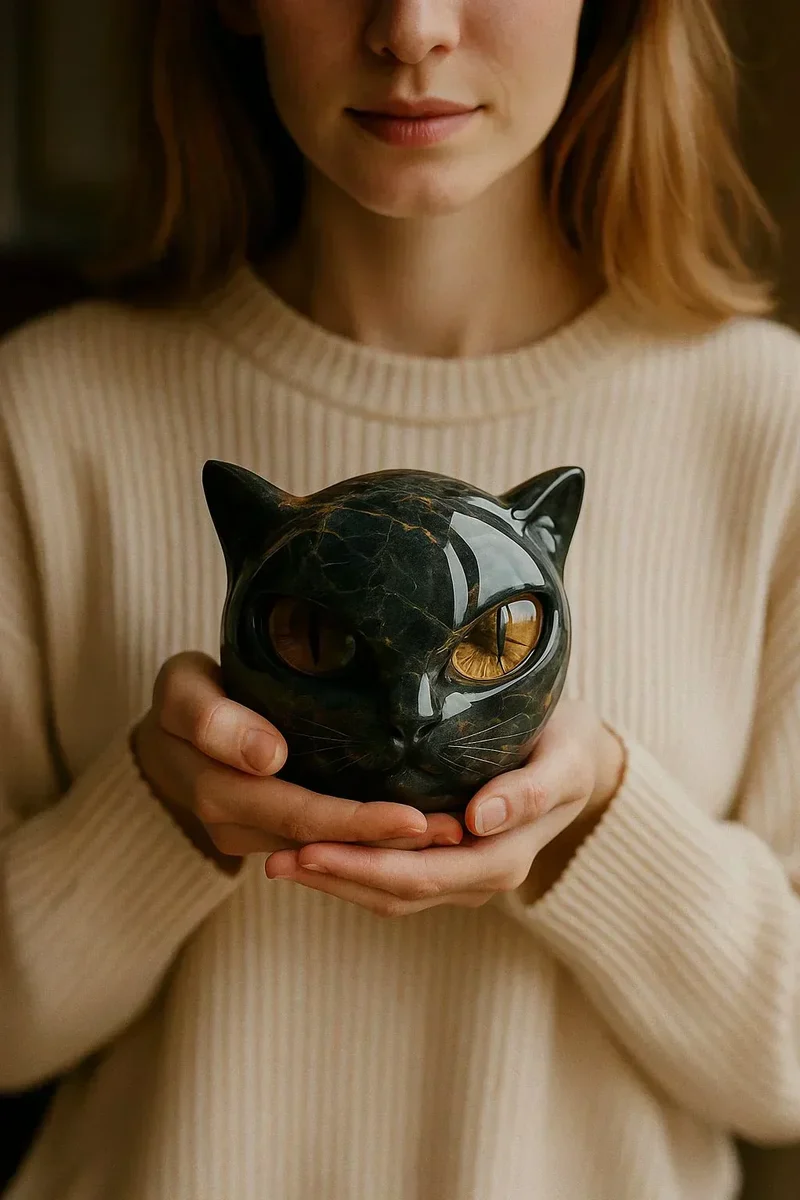 Kattens Elegante Skulptur – En Mystisk Dekorativ Figur
