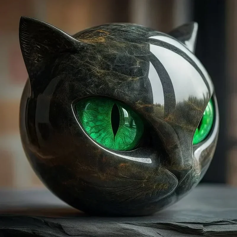 Kattens Elegante Skulptur – En Mystisk Dekorativ Figur