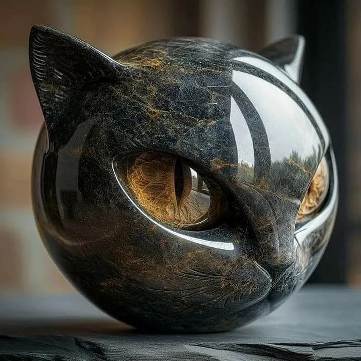 Kattens Elegante Skulptur – En Mystisk Dekorativ Figur