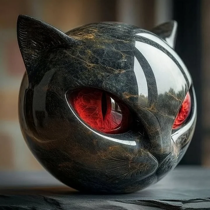Kattens Elegante Skulptur – En Mystisk Dekorativ Figur