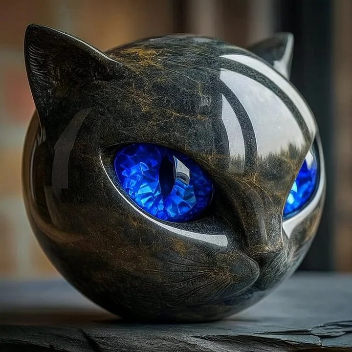 Kattens Elegante Skulptur – En Mystisk Dekorativ Figur