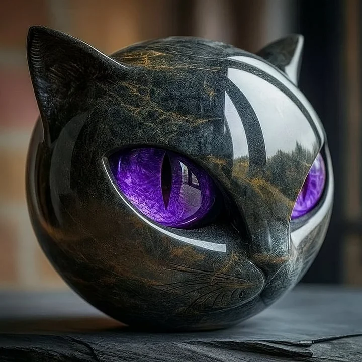 Kattens Elegante Skulptur – En Mystisk Dekorativ Figur