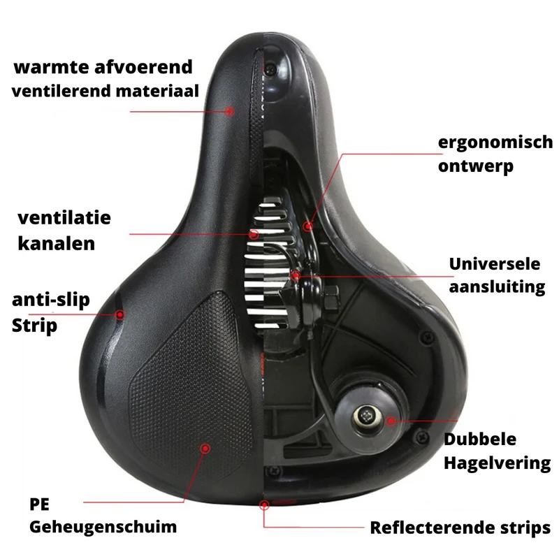 Komfortabel Ergonomisk Cykelsæde - Universal Størrelse