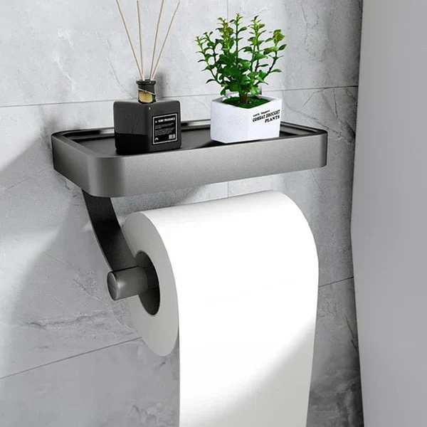 Vægholder til toiletpapir med hylde – SmartHold