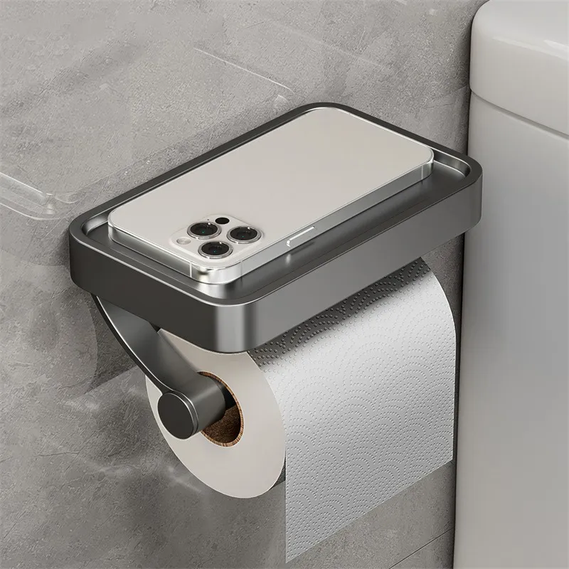 Vægholder til toiletpapir med hylde – SmartHold