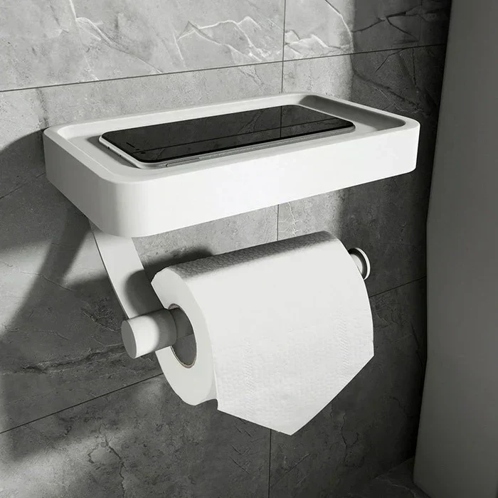 Vægholder til toiletpapir med hylde – SmartHold