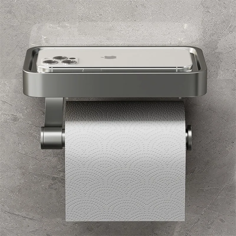 Vægholder til toiletpapir med hylde – SmartHold