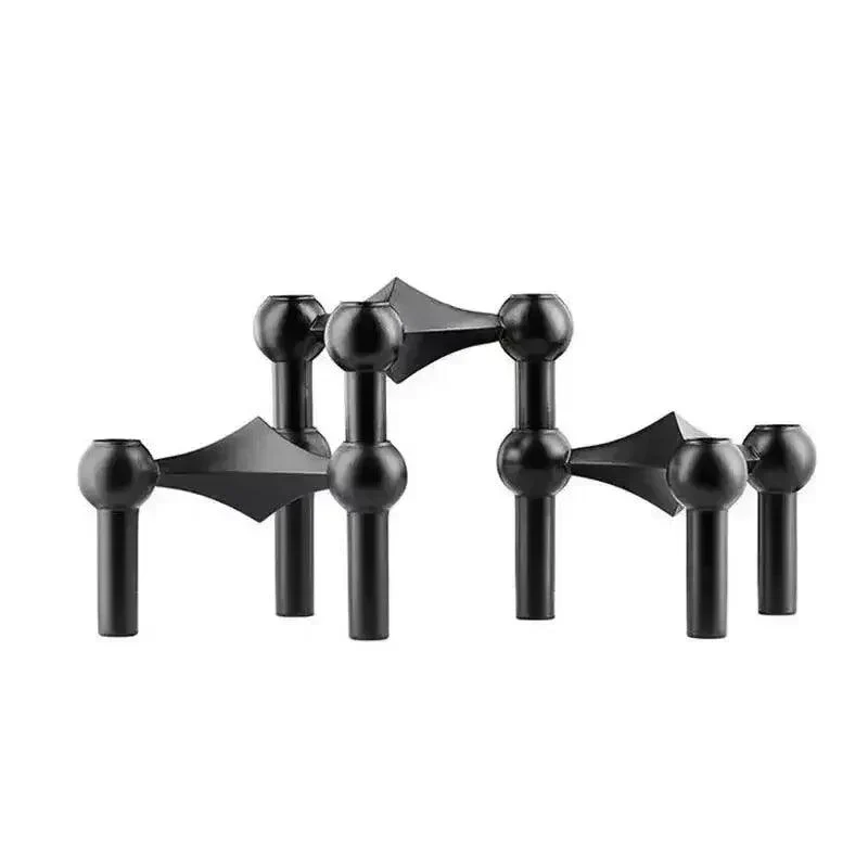 Modulære Metallysestager med Skulpturelt Design