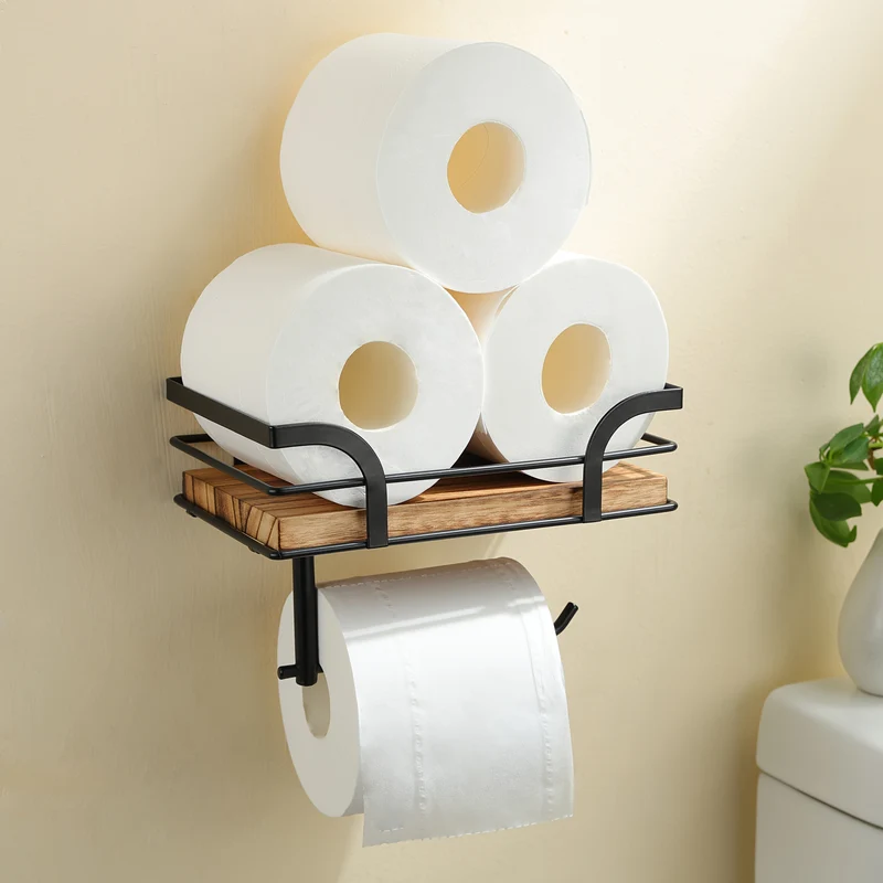 Elegant vægholder til badeværelset - Praktisk toiletpapirholder med plads til reserve ruller