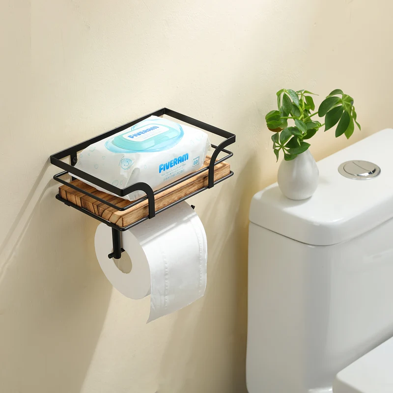Elegant vægholder til badeværelset - Praktisk toiletpapirholder med plads til reserve ruller