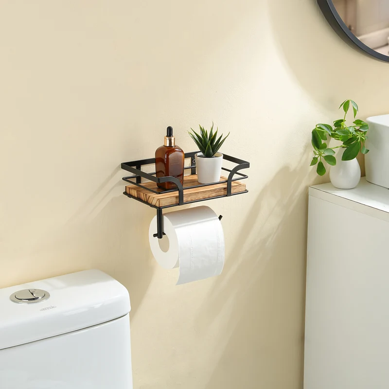 Elegant vægholder til badeværelset - Praktisk toiletpapirholder med plads til reserve ruller