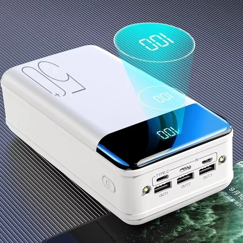 Kraftfuld 50.000mAh Power Bank - Hurtig opladning til alle enheder