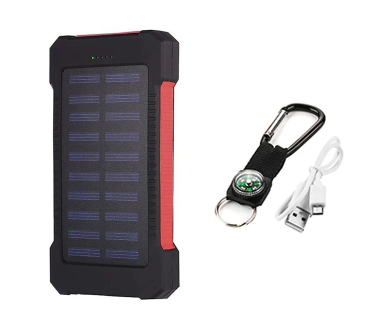 Bærbar Solenergi Powerbank med Trådløs Opladning