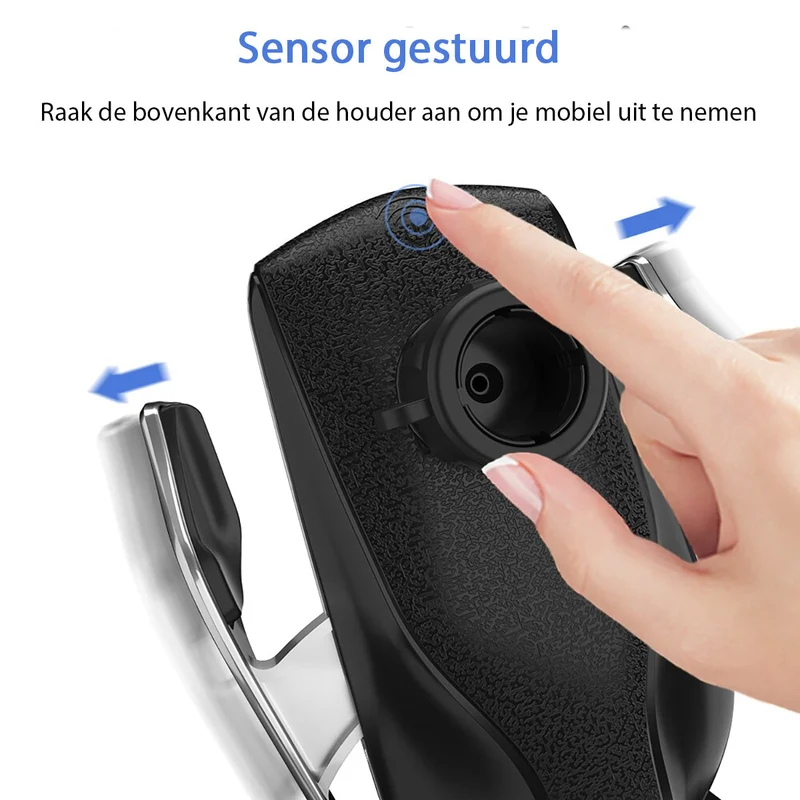 Smartphoneholder til bil med trådløs opladning og automatisk lås