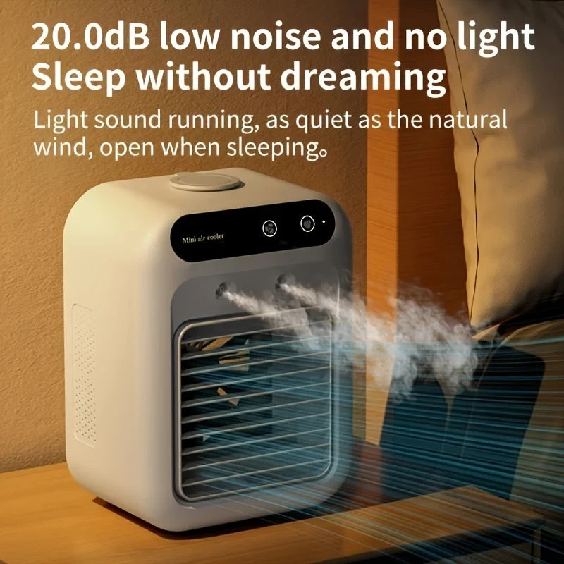 Mini bærbar aircondition – alt-i-én ventilator og luftfugter