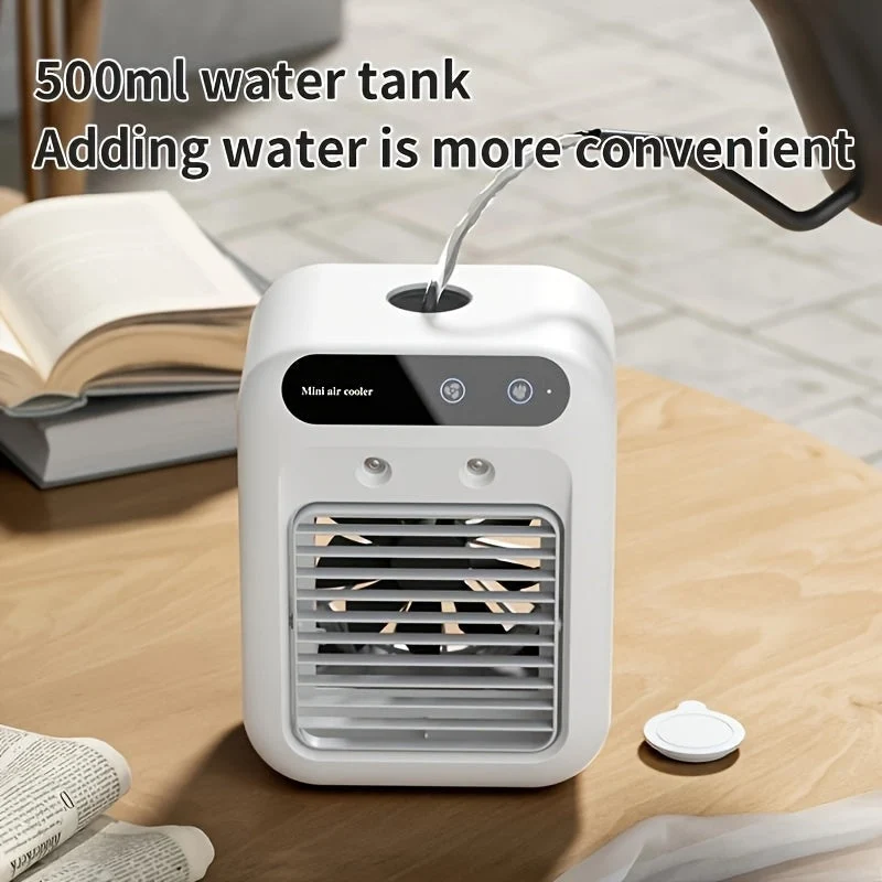 Mini bærbar aircondition – alt-i-én ventilator og luftfugter
