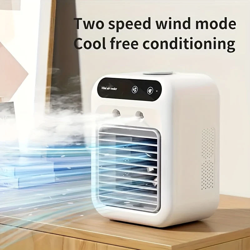 Mini bærbar aircondition – alt-i-én ventilator og luftfugter