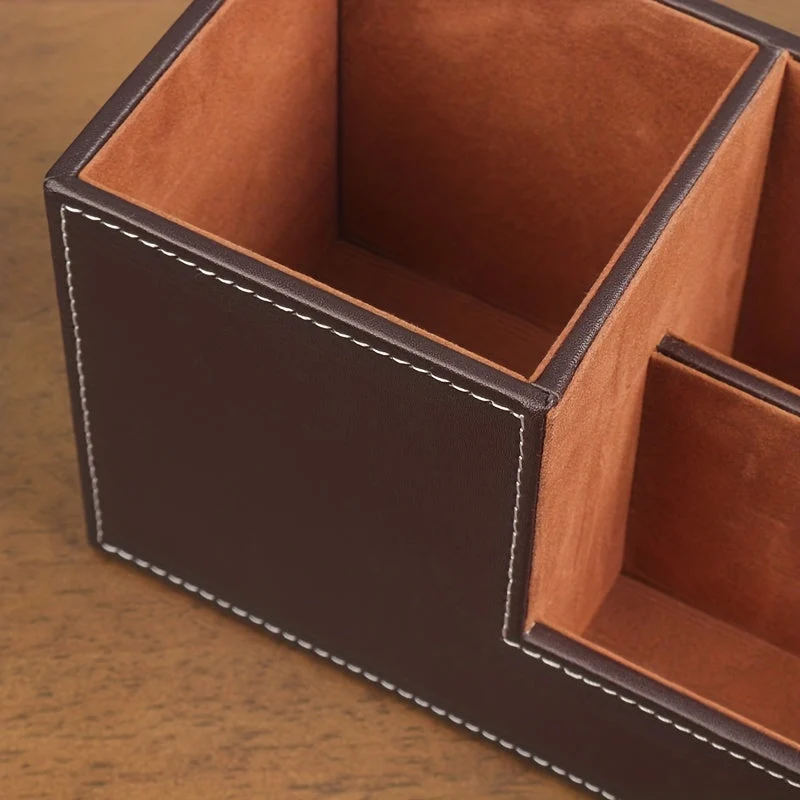 Elegant PU Organizer til et Ryddeligt Skrivebord