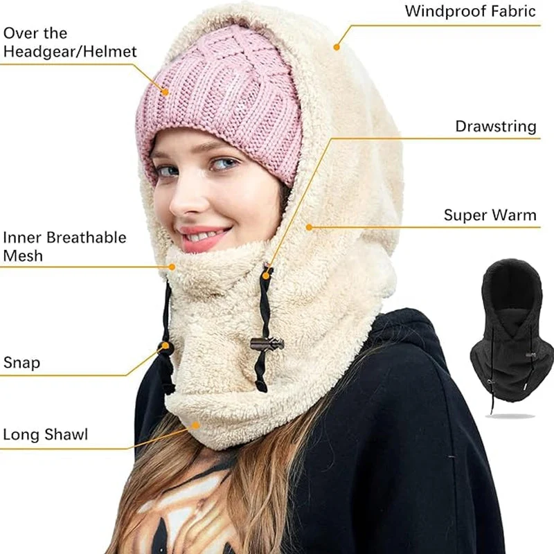 Ski Maske med Sherpa Hætte til Koldt Vejr