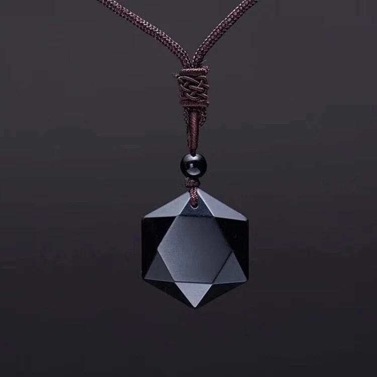 Helbredende Halsbånd med Sort Obsidian Vedhæng