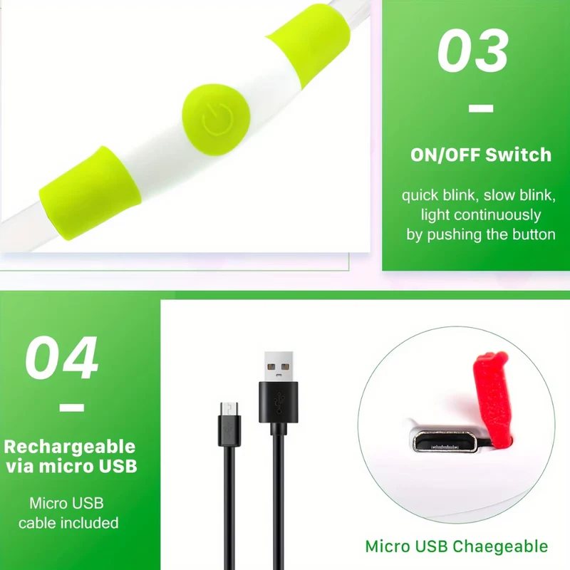 GlowSafe LED Hundehalsbånd – Genopladeligt USB Sikkerhedslys