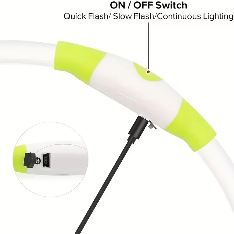 GlowSafe LED Hundehalsbånd – Genopladeligt USB Sikkerhedslys