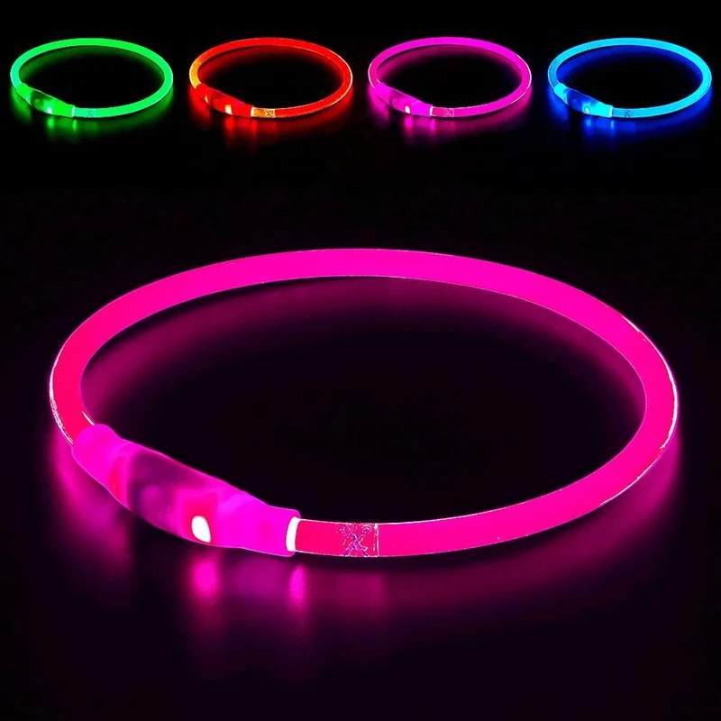 GlowSafe LED Hundehalsbånd – Genopladeligt USB Sikkerhedslys