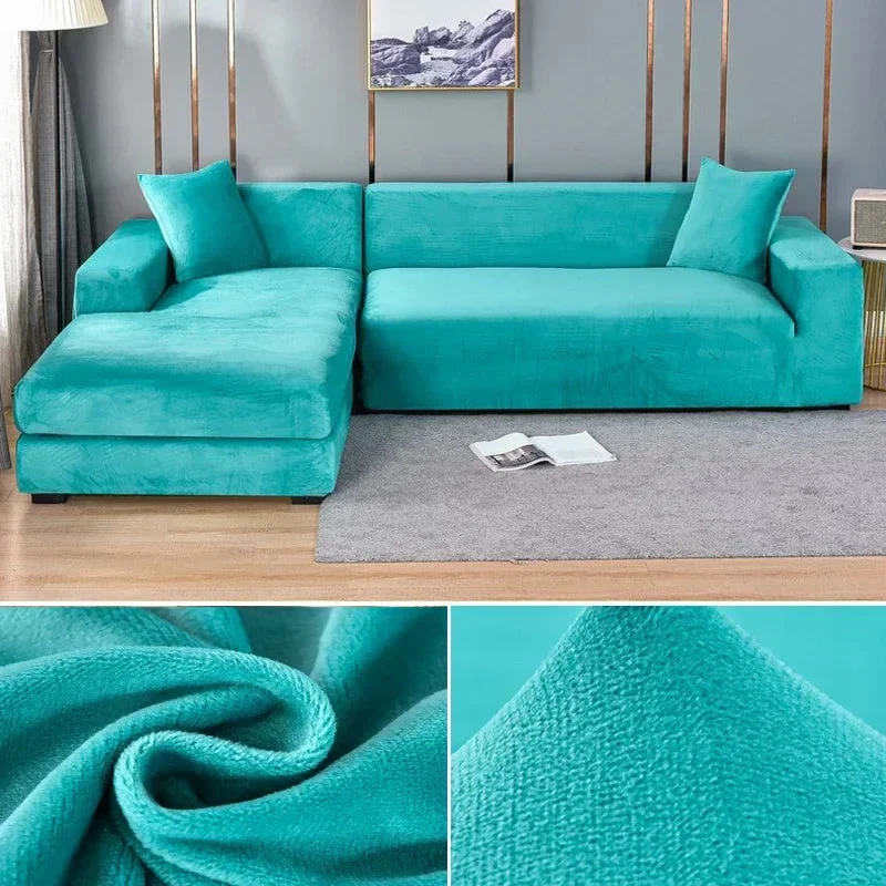 Elastisk velour sofaovertræk med luksuriøs finish