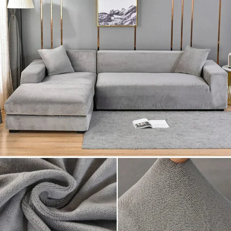Elastisk velour sofaovertræk med luksuriøs finish