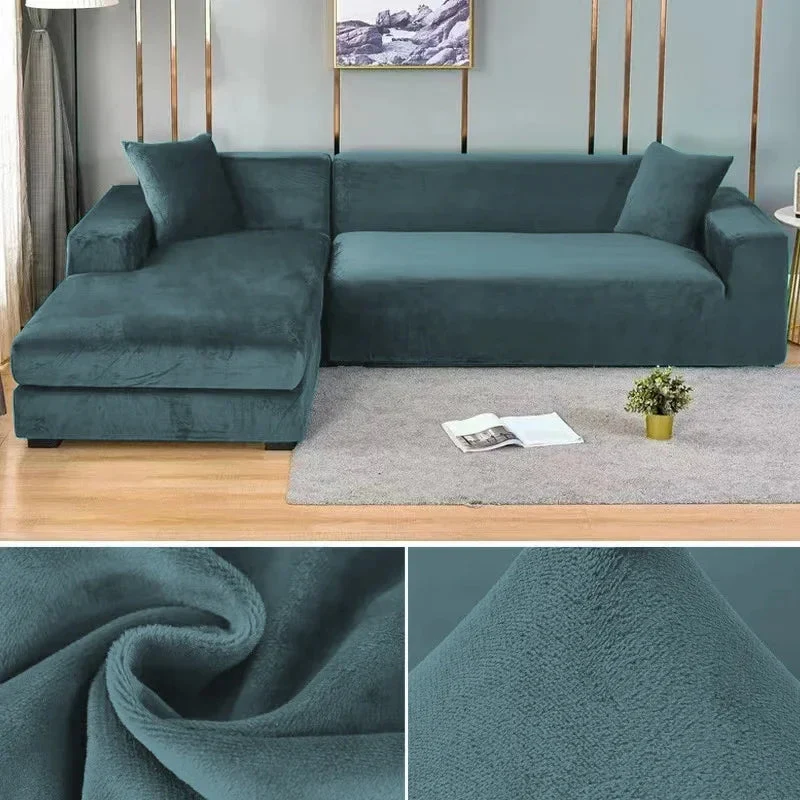 Elastisk velour sofaovertræk med luksuriøs finish